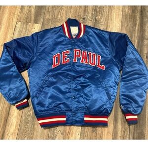 Rare Unisex Vintage  DEPAUL Blue Demons basketball Starters Jacket Size: Medium